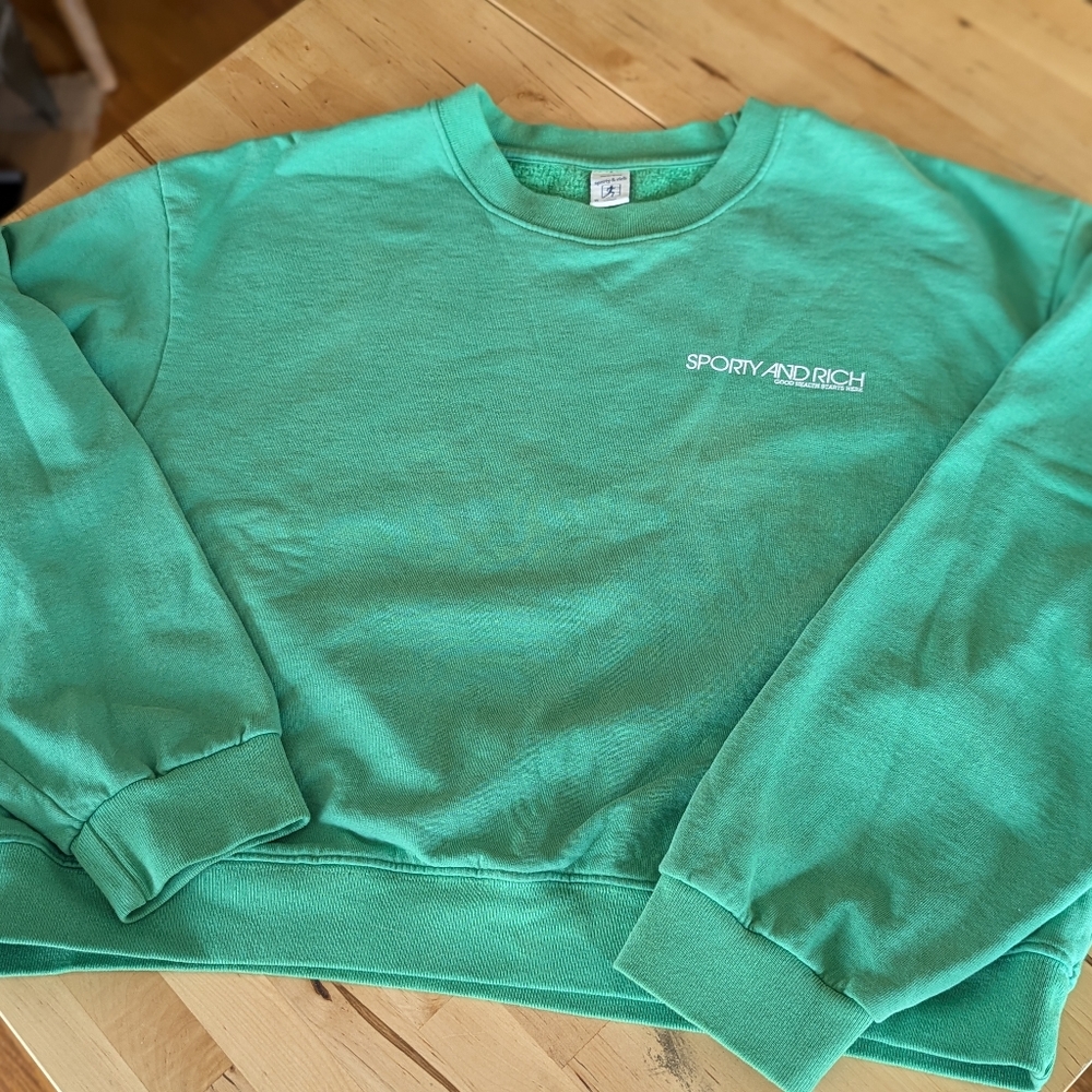 Bright green cropped sweatshirt XL - Picture 4 of 9